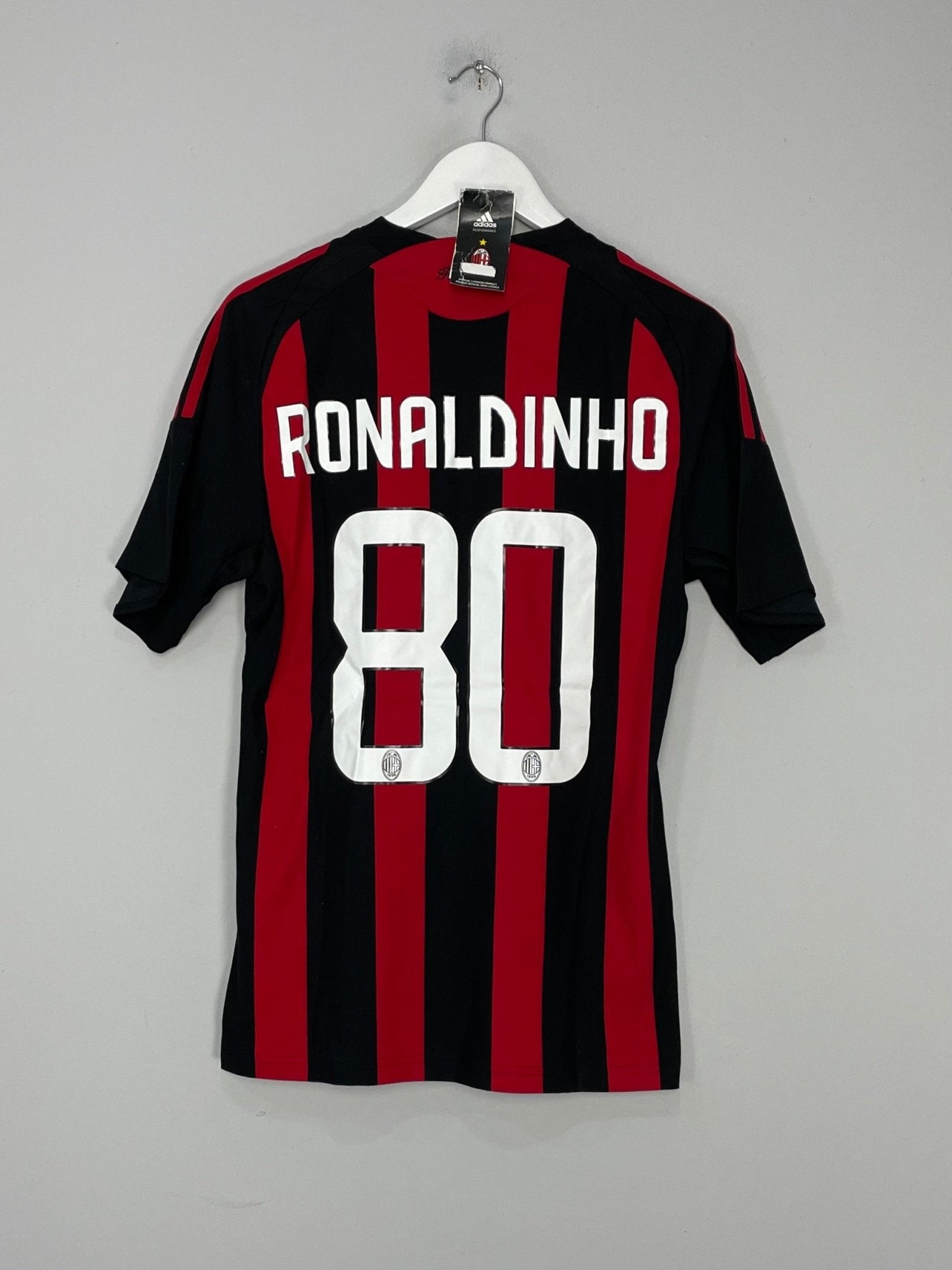 Shop 2008/09 AC MILAN RONALDINHO #80 *BNWT* HOME SHIRT (M) ADIDAS, classic football shirts, vintage football shirts & retro soccer jerseys at Cult Kits