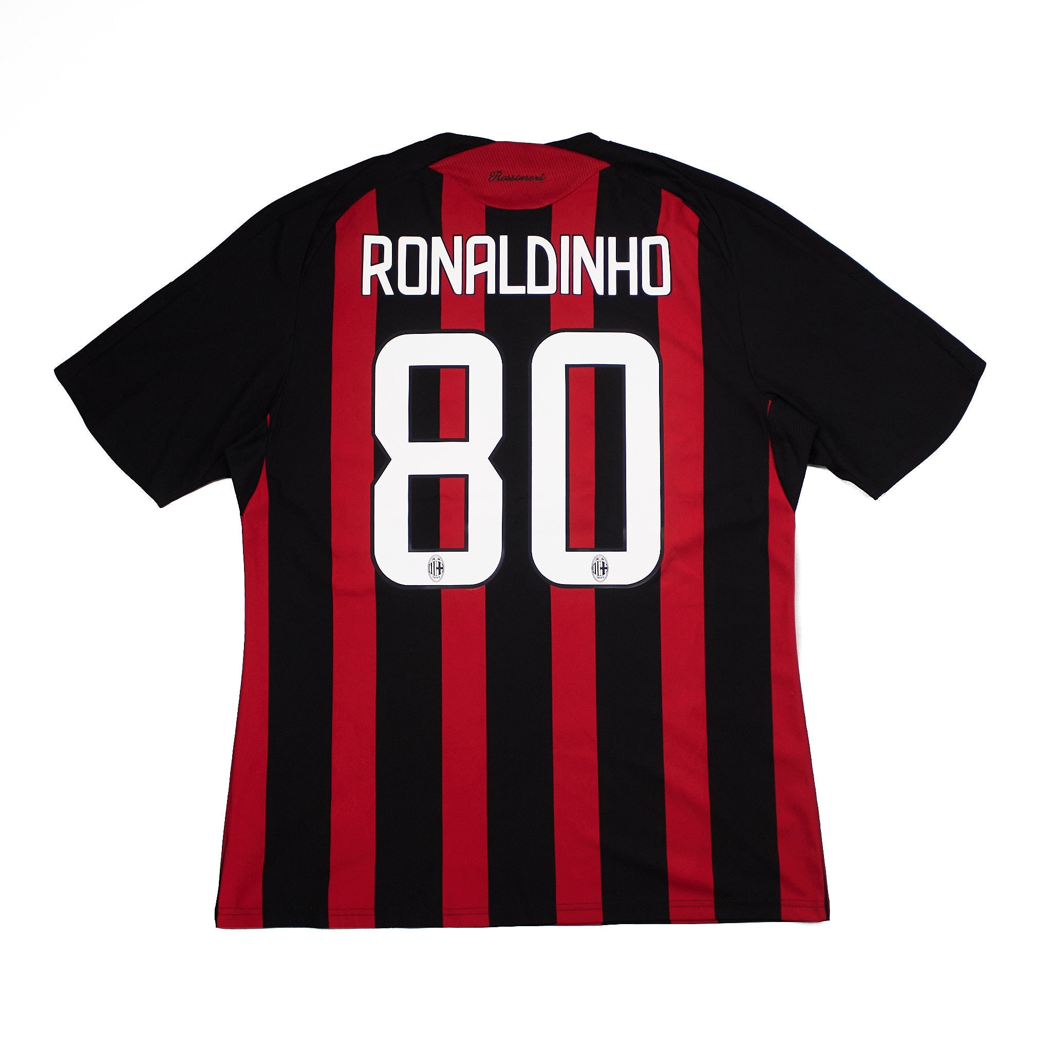 Buy 2008/09 AC Milan Ronaldinho 80 Home Shirt (XL) Adidas ~ Free worldwide shipping ~ Authentic Vintage Football Shirts from Cult Kits