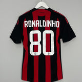 Shop 2008/09 AC MILAN RONALDINHO #80 *PLAYER ISSUE* HOME SHIRT (S) ADIDAS, classic football shirts, vintage football shirts & retro soccer jerseys at Cult Kits
