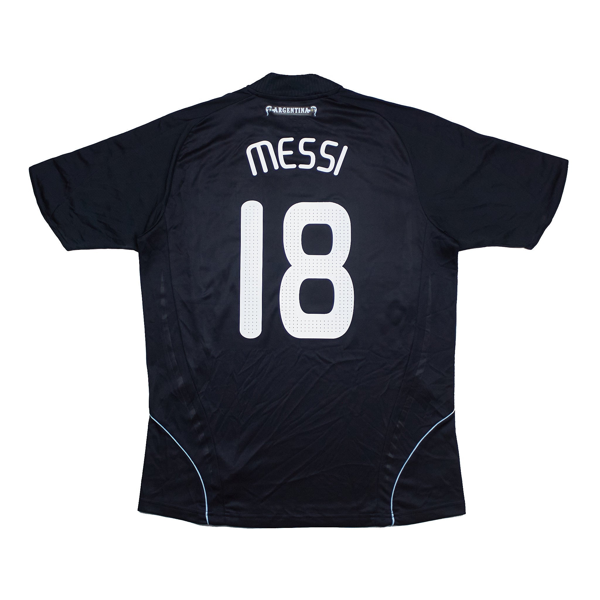 Buy 2008/09 Argentina Messi 18 Away Shirt (L) Adidas ~ Free worldwide shipping ~ Authentic Vintage Football Shirts from Cult Kits