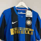 Shop 2008/09 INTER MILAN ADRIANO #10 *BNWT* HOME SHIRT (XL) NIKE, classic football shirts, vintage football shirts & retro soccer jerseys at Cult Kits
