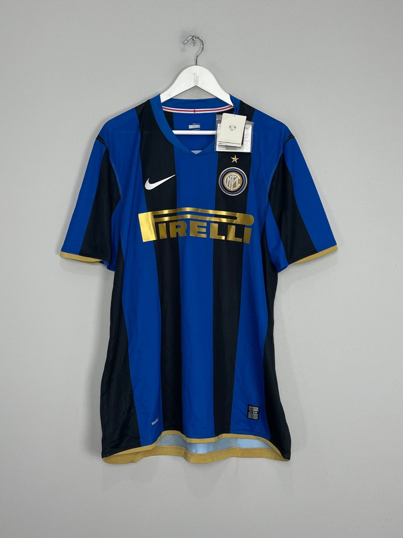 Shop 2008/09 INTER MILAN ADRIANO #10 *BNWT* HOME SHIRT (XL) NIKE, classic football shirts, vintage football shirts & retro soccer jerseys at Cult Kits