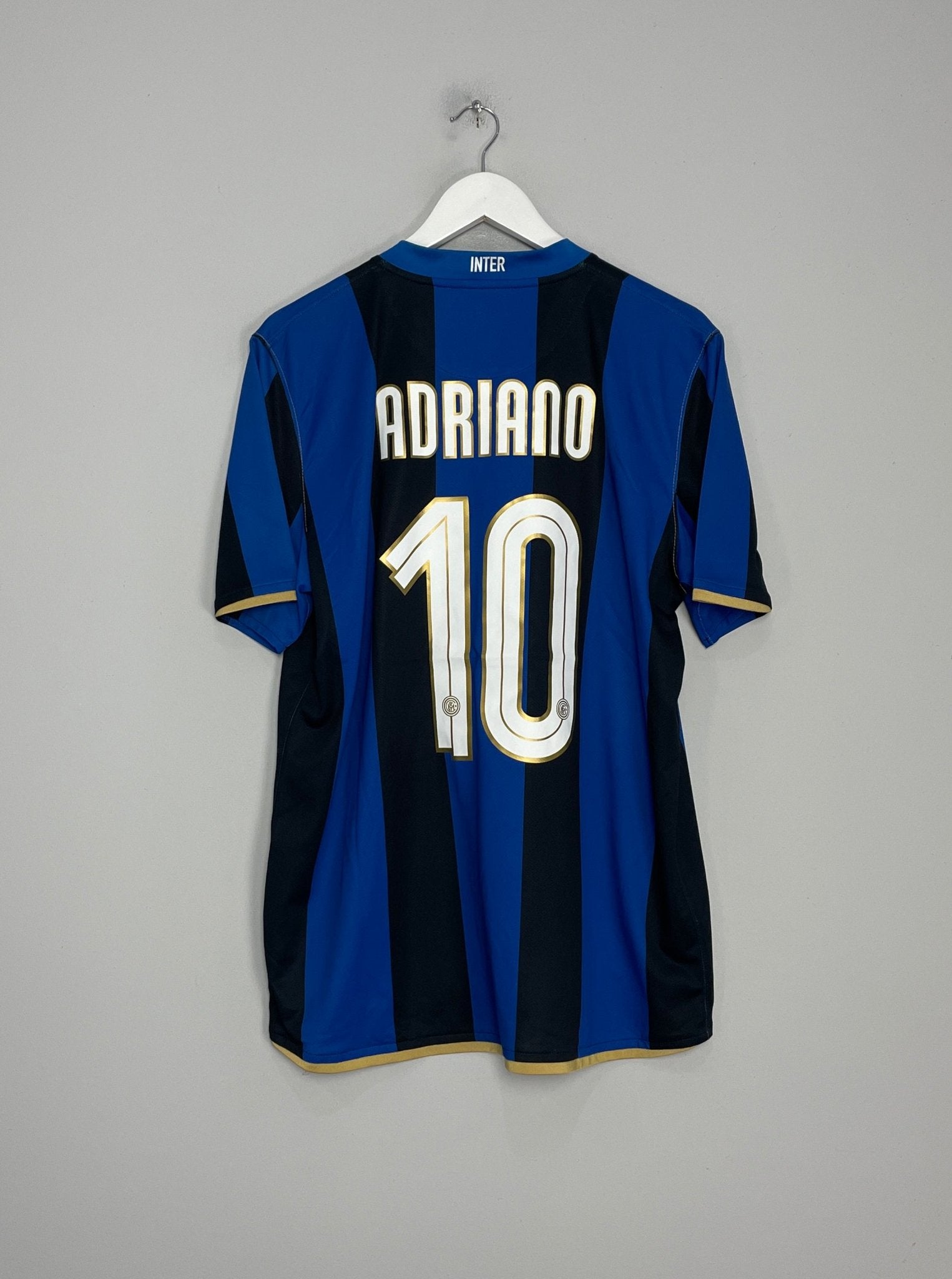 Shop 2008/09 INTER MILAN ADRIANO #10 HOME SHIRT (L) NIKE, classic football shirts, vintage football shirts & retro soccer jerseys at Cult Kits