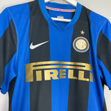 Shop 2008/09 INTER MILAN IBRAHIMOVIC #8 HOME SHIRT (M) NIKE, classic football shirts, vintage football shirts & retro soccer jerseys at Cult Kits
