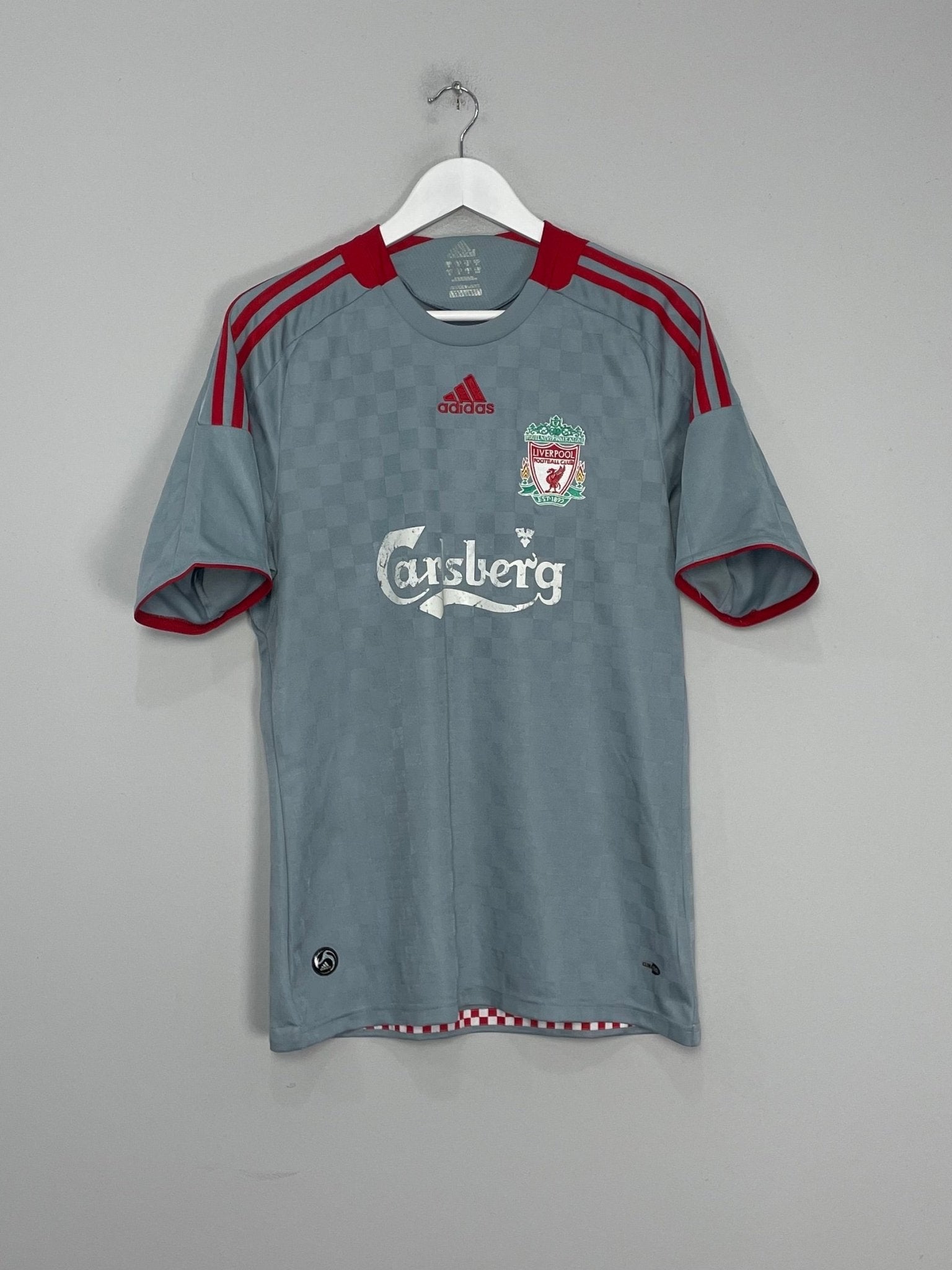 Shop 2008/09 LIVERPOOL GERRARD #8 AWAY SHIRT (M) ADIDAS, classic football shirts, vintage football shirts & retro soccer jerseys at Cult Kits