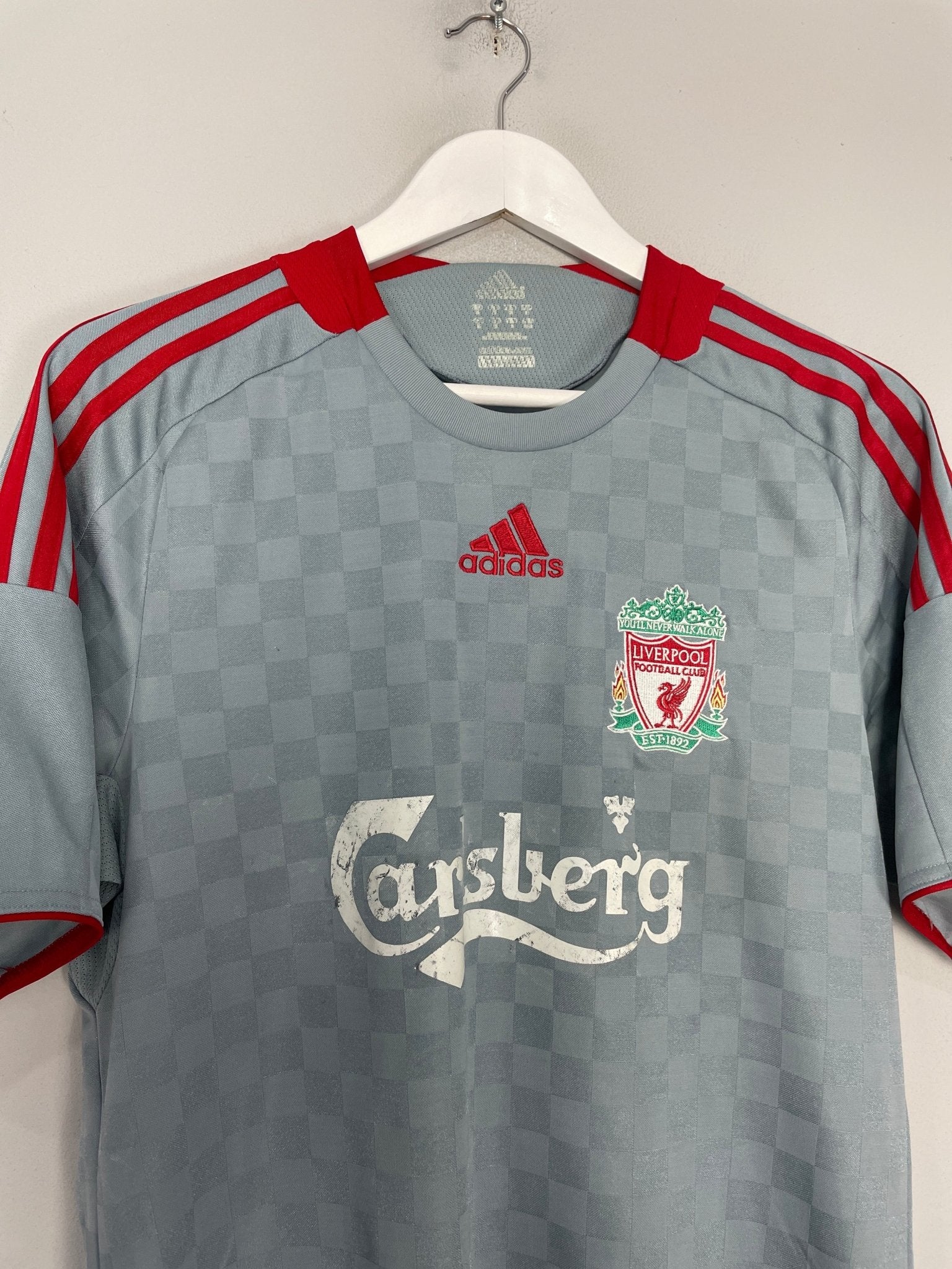 Shop 2008/09 LIVERPOOL GERRARD #8 AWAY SHIRT (M) ADIDAS, classic football shirts, vintage football shirts & retro soccer jerseys at Cult Kits