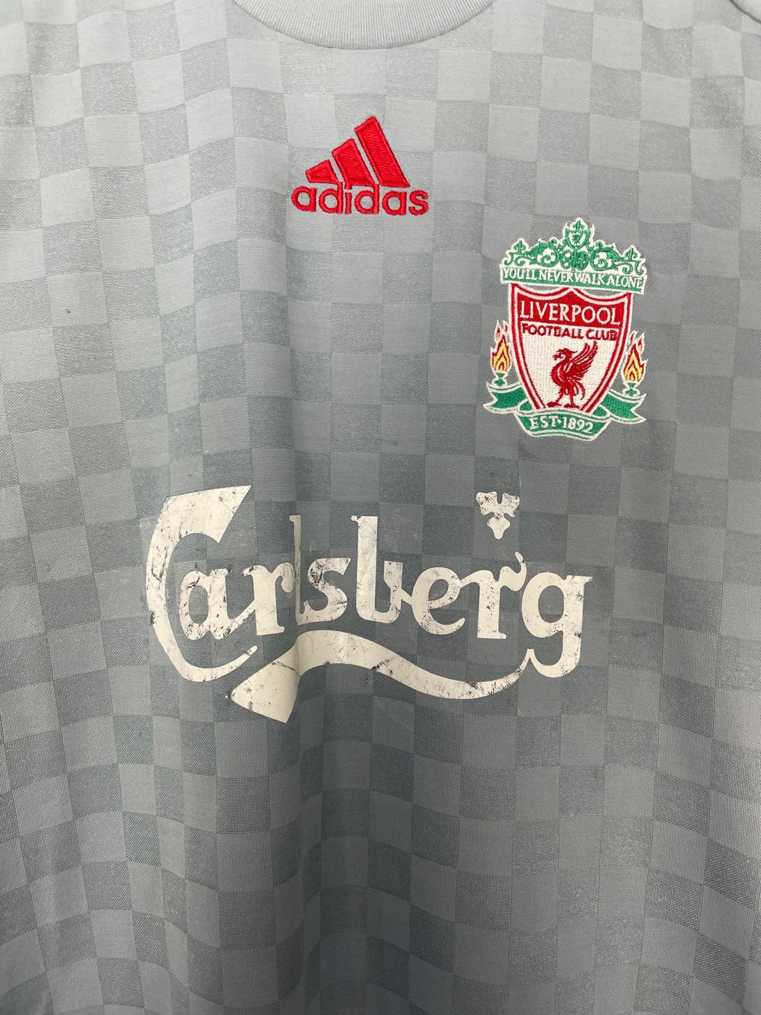 Shop 2008/09 LIVERPOOL GERRARD #8 AWAY SHIRT (M) ADIDAS, classic football shirts, vintage football shirts & retro soccer jerseys at Cult Kits