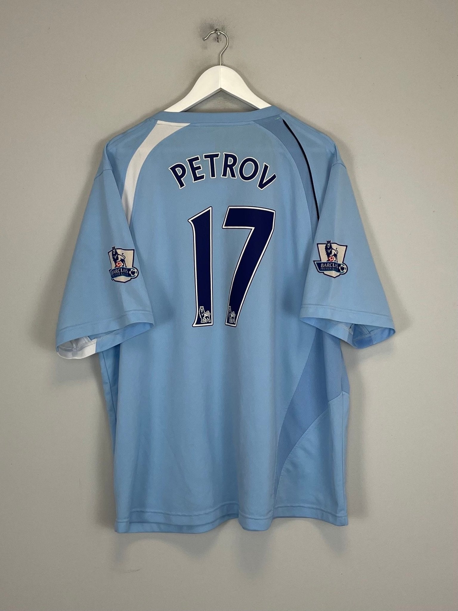 Shop 2008/09 MANCHESTER CITY PETROV #17 HOME SHIRT (XL) LE COQ, classic football shirts, vintage football shirts & retro soccer jerseys at Cult Kits