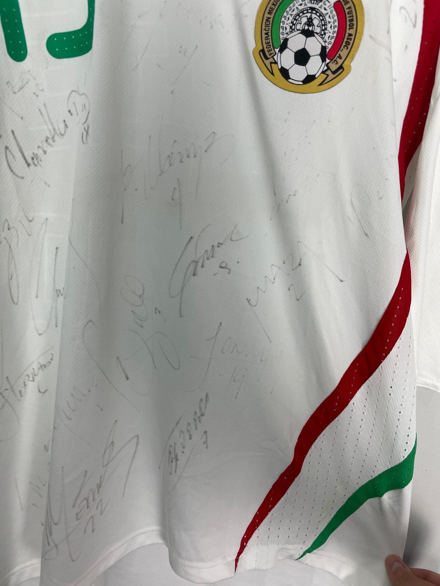 Shop 2008/09 MEXICO #13 *SQUAD SIGNED* PLAYER ISSUE AWAY SHIRT (L) ADIDAS, classic football shirts, vintage football shirts & retro soccer jerseys at Cult Kits