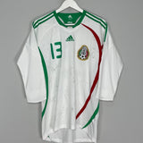 Shop 2008/09 MEXICO #13 *SQUAD SIGNED* PLAYER ISSUE AWAY SHIRT (L) ADIDAS, classic football shirts, vintage football shirts & retro soccer jerseys at Cult Kits