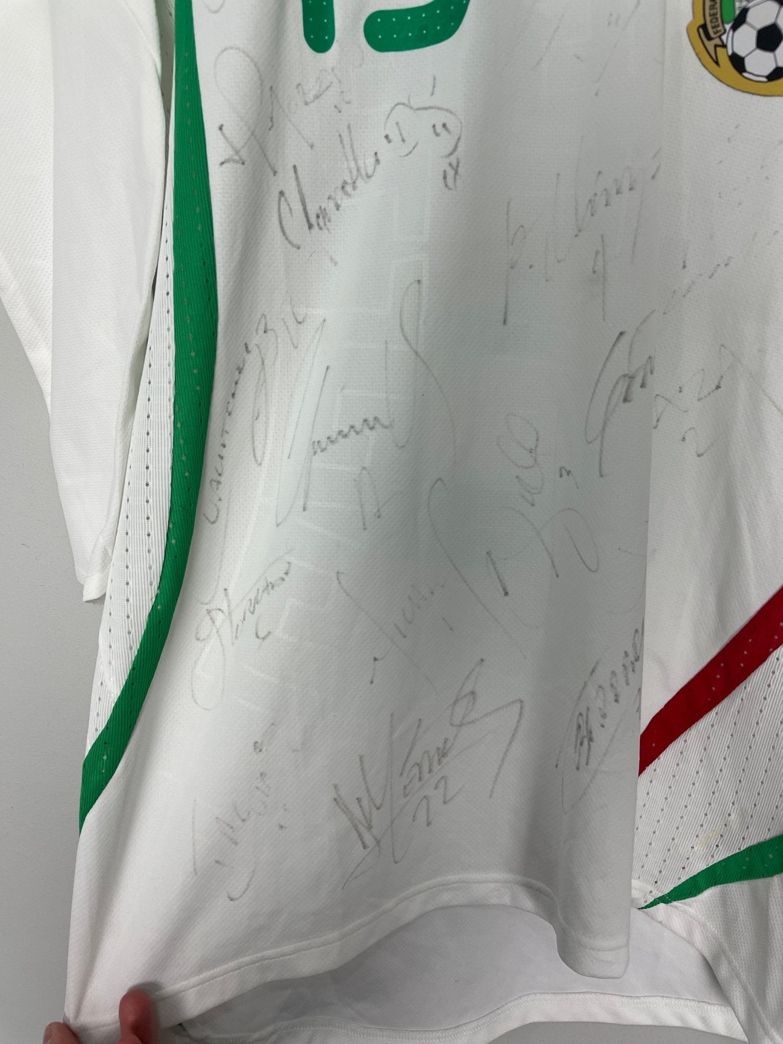 Shop 2008/09 MEXICO #13 *SQUAD SIGNED* PLAYER ISSUE AWAY SHIRT (L) ADIDAS, classic football shirts, vintage football shirts & retro soccer jerseys at Cult Kits