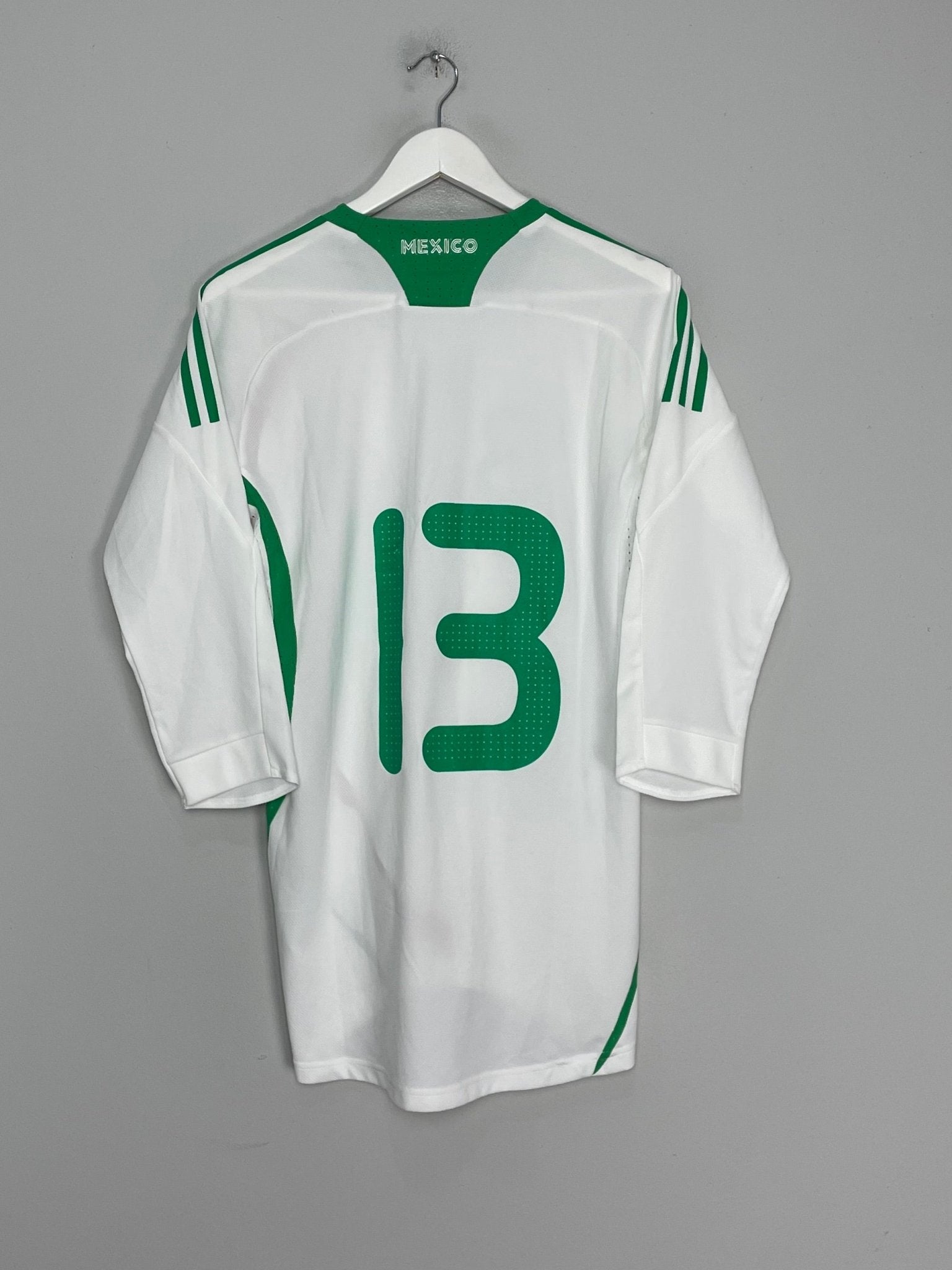 Shop 2008/09 MEXICO #13 *SQUAD SIGNED* PLAYER ISSUE AWAY SHIRT (L) ADIDAS, classic football shirts, vintage football shirts & retro soccer jerseys at Cult Kits