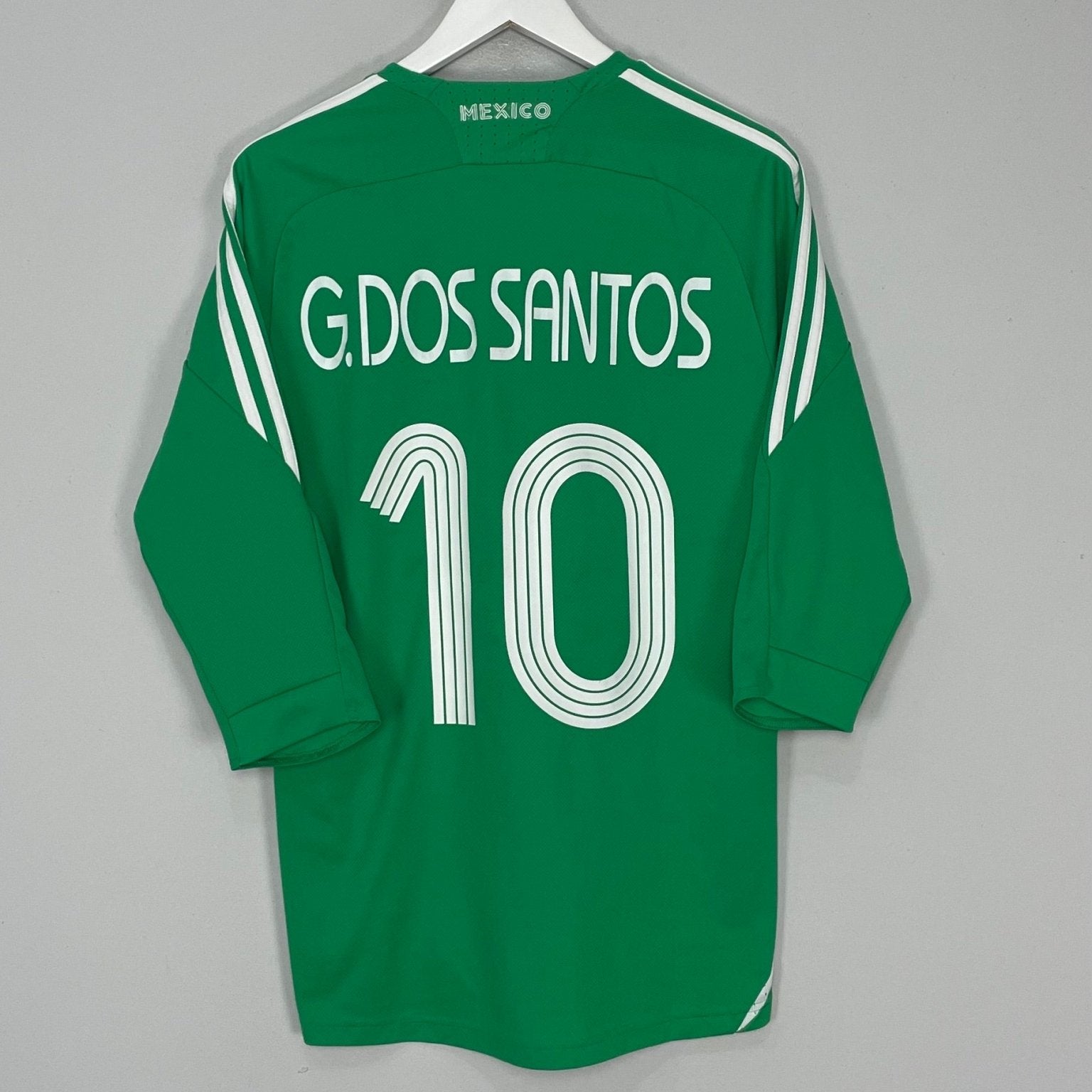 Shop 2008/09 MEXICO DOS SANTOS #10 HOME SHIRT (M) ADIDAS, classic football shirts, vintage football shirts & retro soccer jerseys at Cult Kits