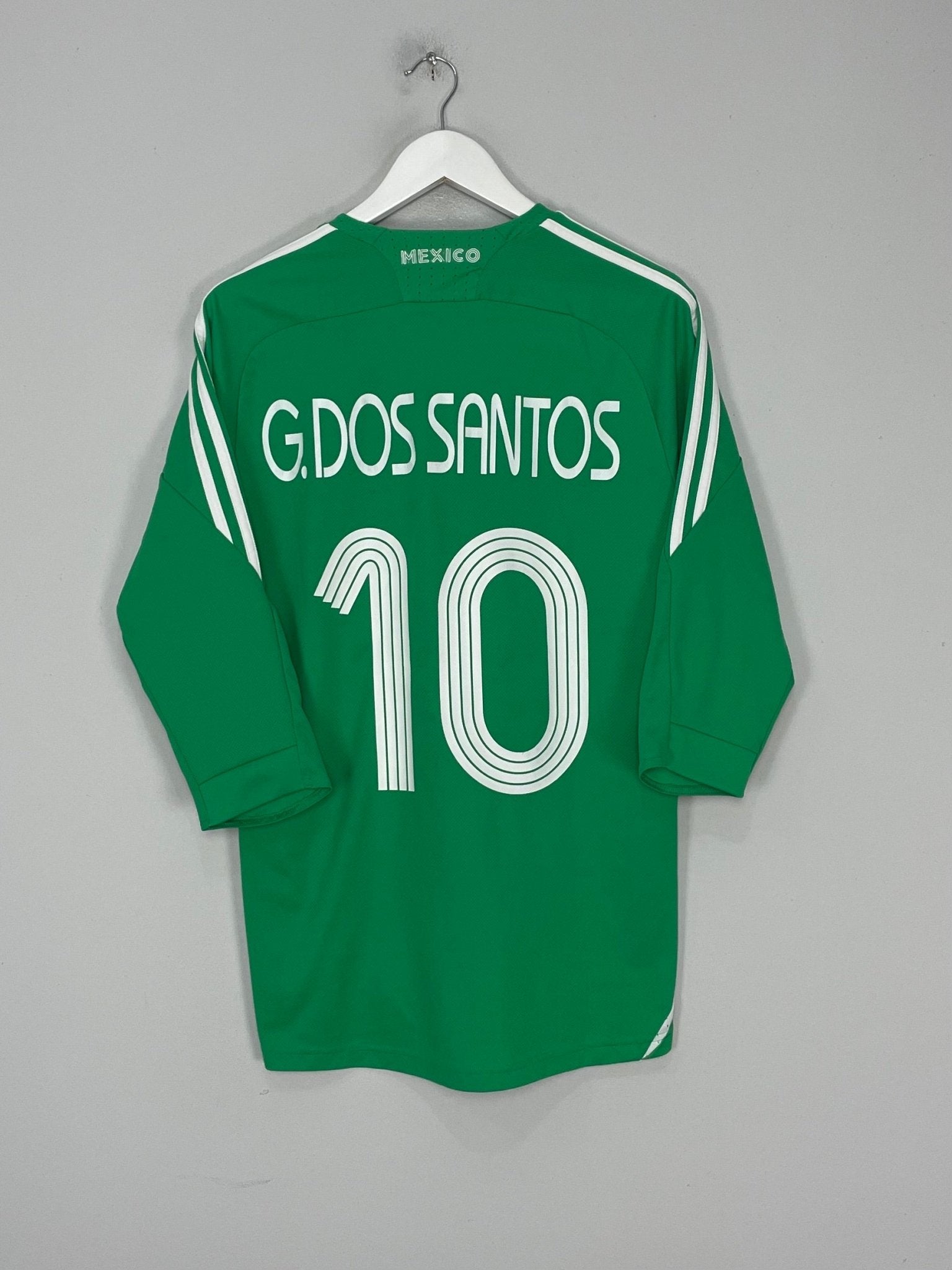 Shop 2008/09 MEXICO DOS SANTOS #10 HOME SHIRT (M) ADIDAS, classic football shirts, vintage football shirts & retro soccer jerseys at Cult Kits