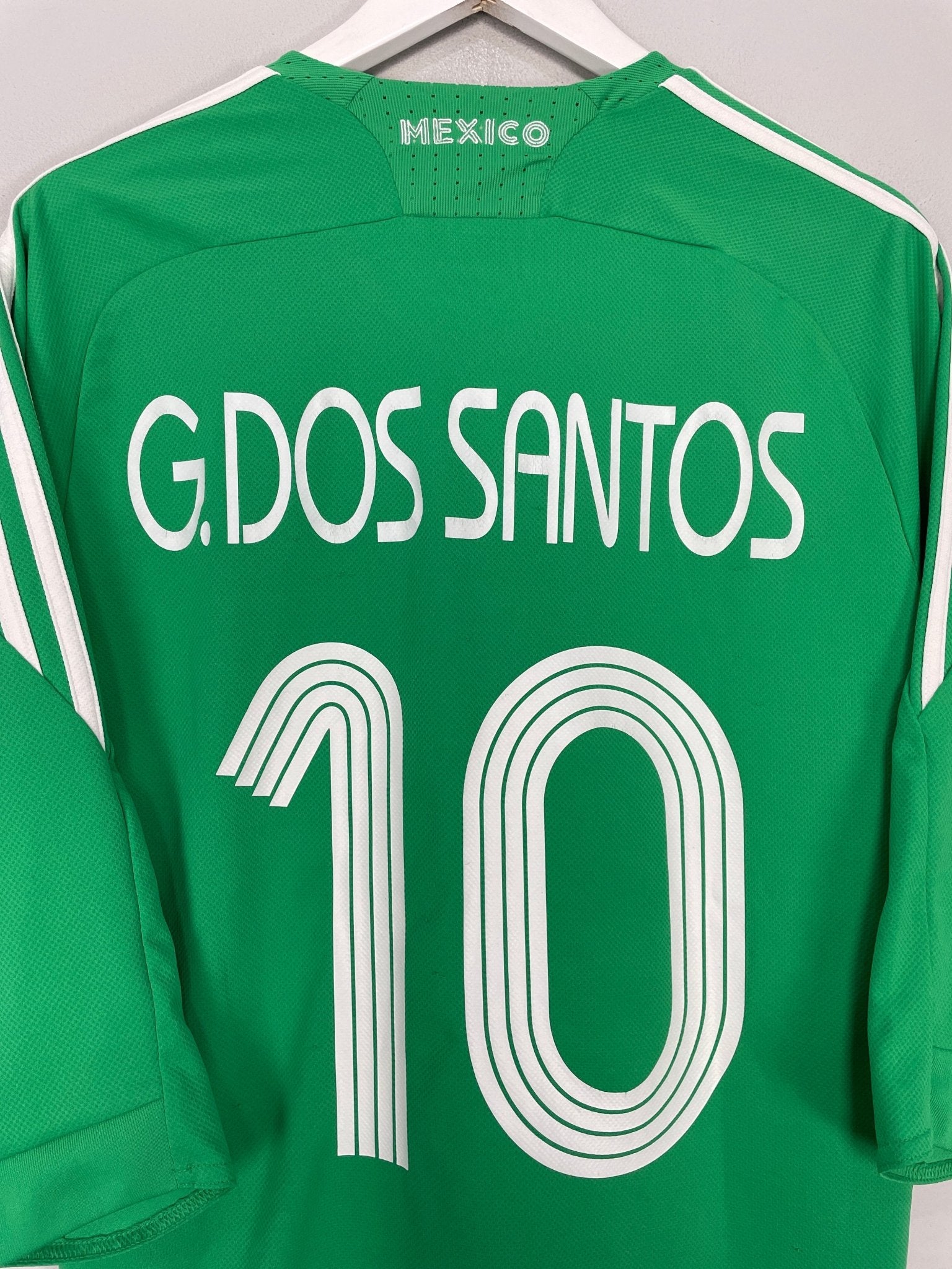 Shop 2008/09 MEXICO DOS SANTOS #10 HOME SHIRT (M) ADIDAS, classic football shirts, vintage football shirts & retro soccer jerseys at Cult Kits