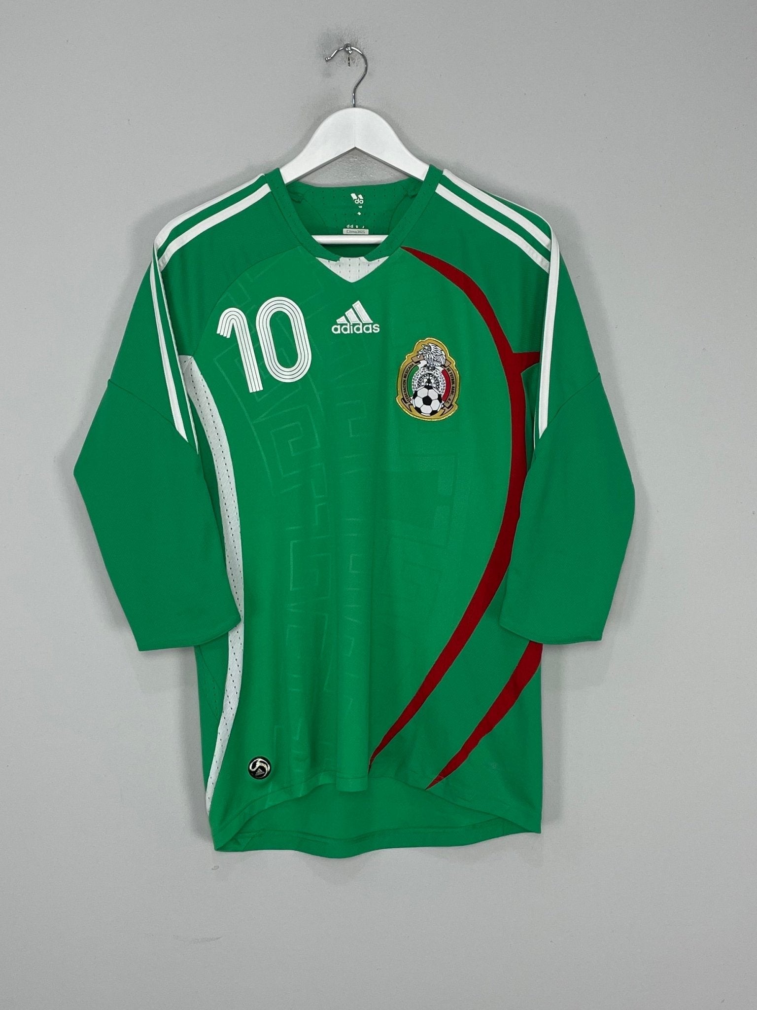 Shop 2008/09 MEXICO DOS SANTOS #10 HOME SHIRT (M) ADIDAS, classic football shirts, vintage football shirts & retro soccer jerseys at Cult Kits