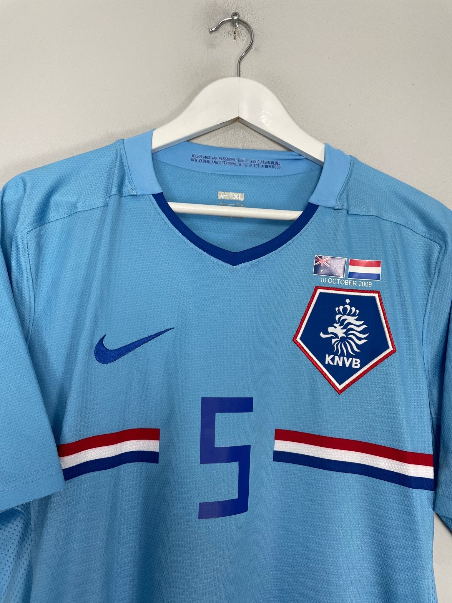 2008/09 NETHERLANDS VAN BRONCKHORST #5 *MATCH ISSUE* AWAY SHIRT