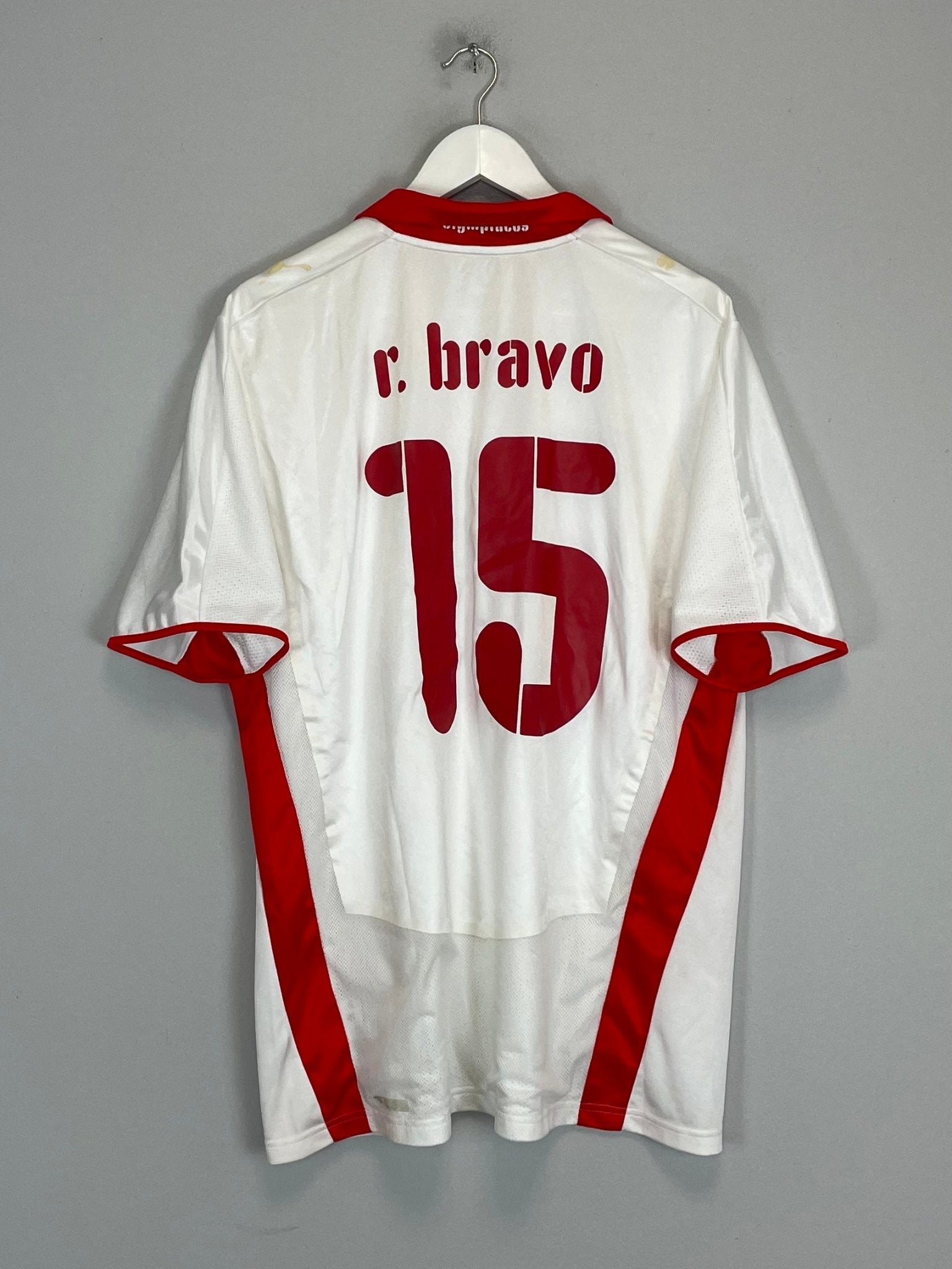 Shop 2008/09 OLYMPIAKOS R.BRAVO #15 AWAY SHIRT (XL) PUMA, classic football shirts, vintage football shirts & retro soccer jerseys at Cult Kits