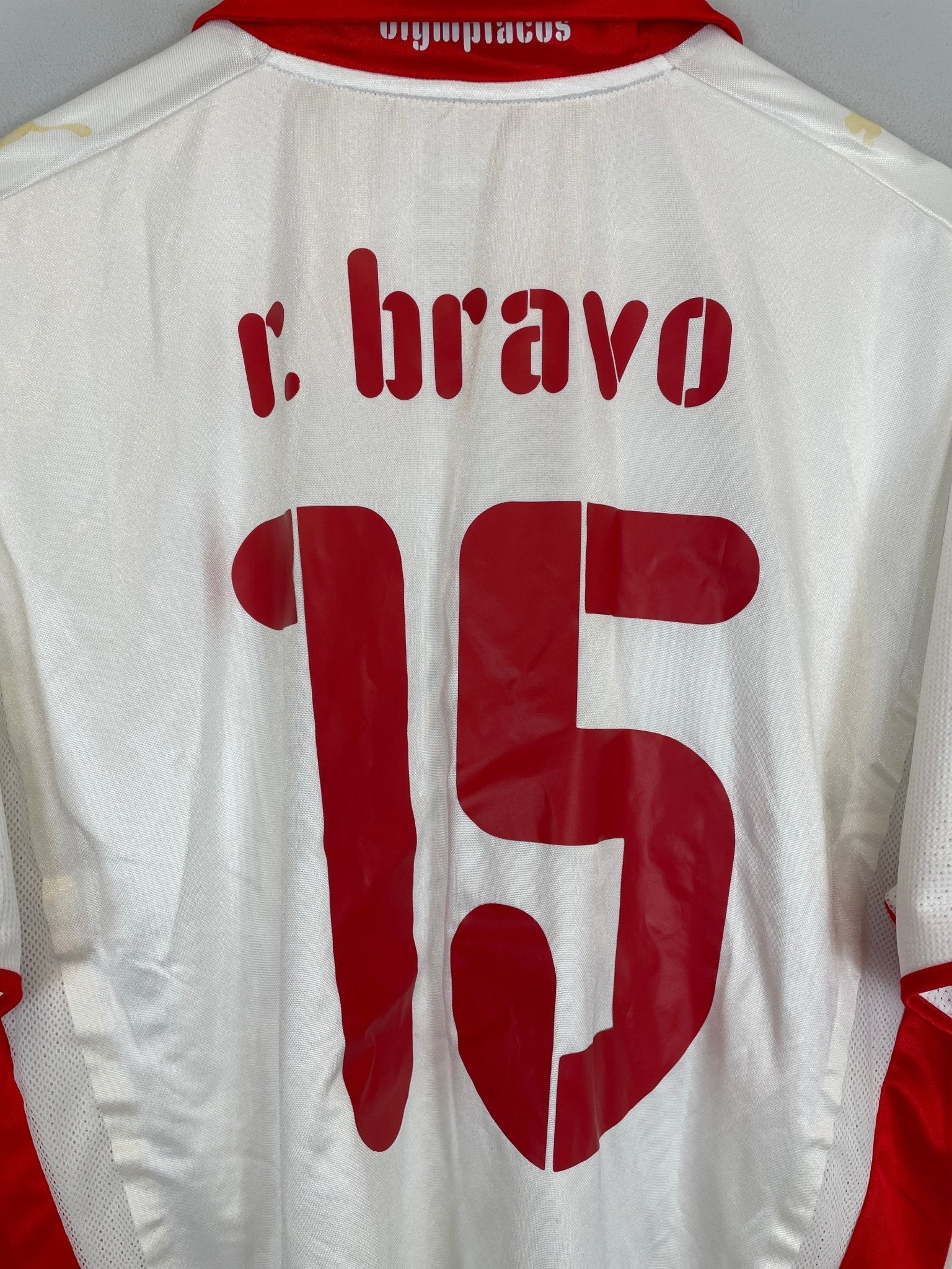 Shop 2008/09 OLYMPIAKOS R.BRAVO #15 AWAY SHIRT (XL) PUMA, classic football shirts, vintage football shirts & retro soccer jerseys at Cult Kits