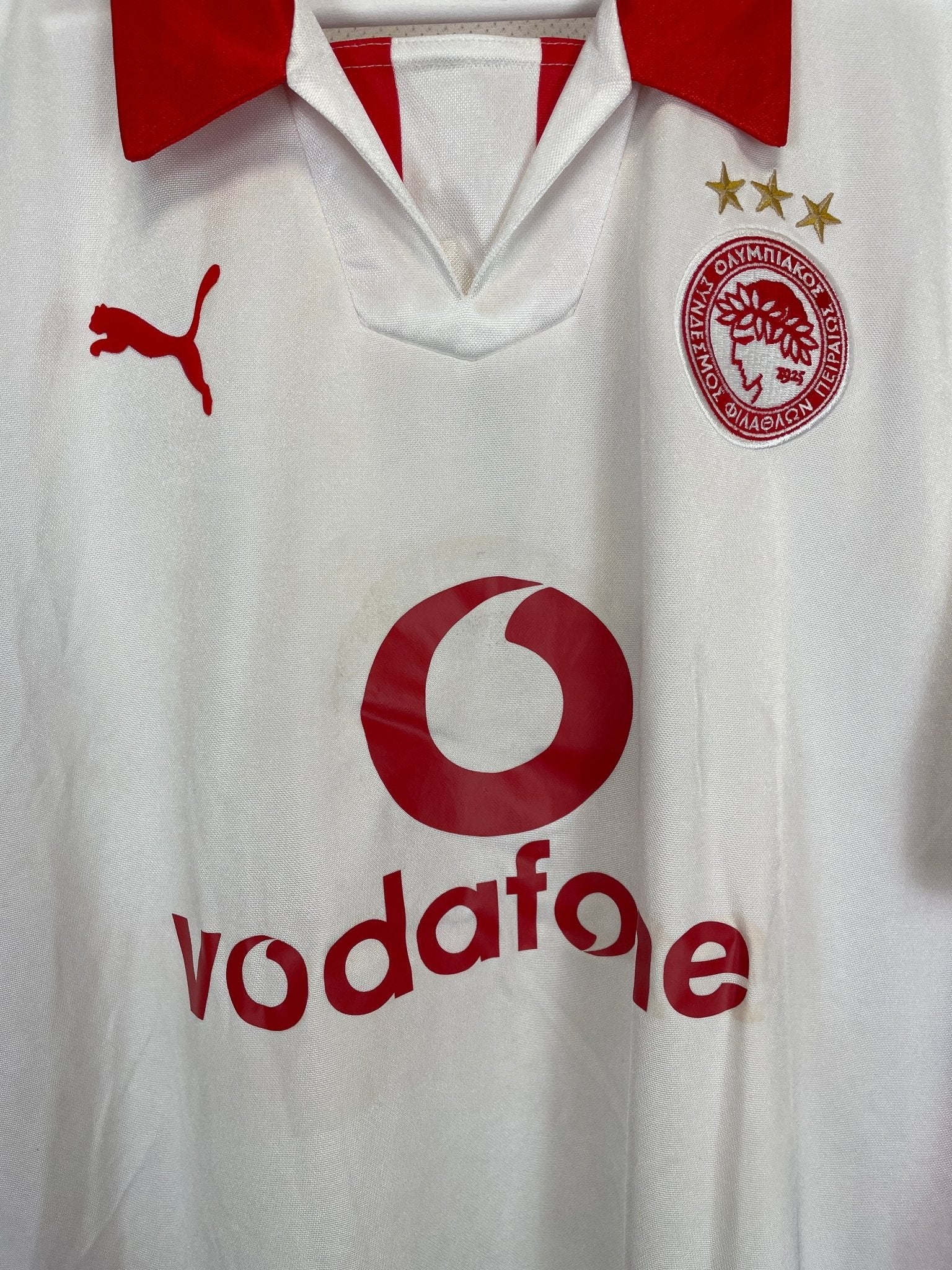 Shop 2008/09 OLYMPIAKOS R.BRAVO #15 AWAY SHIRT (XL) PUMA, classic football shirts, vintage football shirts & retro soccer jerseys at Cult Kits