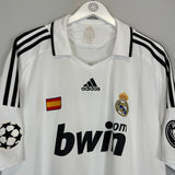 2008/09 REAL MADRID HUNTELAAR 19 C/L HOME SHIRT (XXL) ADIDAS - Cult Kits - XXL - Buy Vintage Football Shirts, Authentic Retro Football Shirts For Sale, Classic Football Shirts & Soccer Jersey