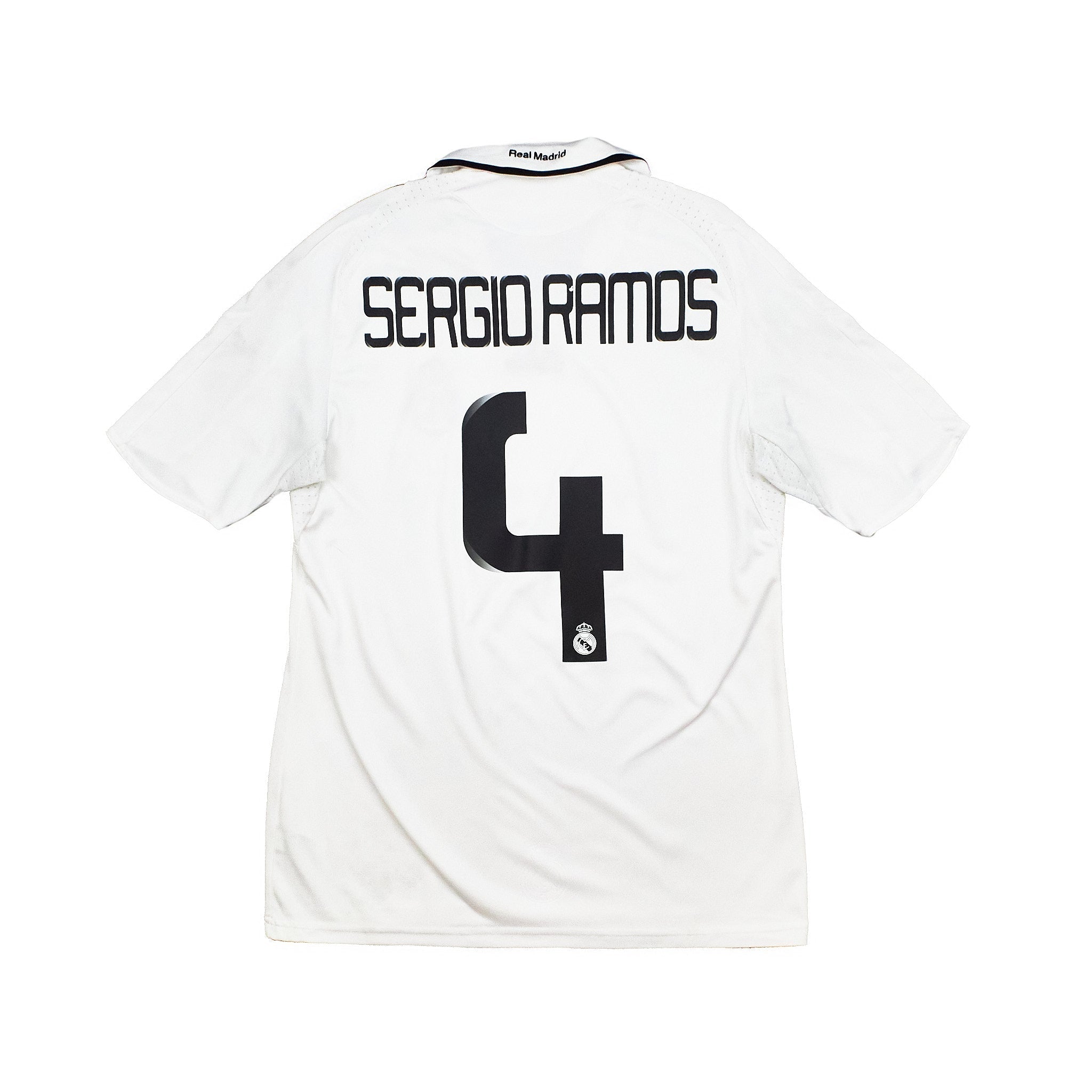 Buy 2008/09 Real Madrid Ramos 4 Home Shirt (S) Adidas ~ Free worldwide shipping ~ Authentic Vintage Football Shirts from Cult Kits