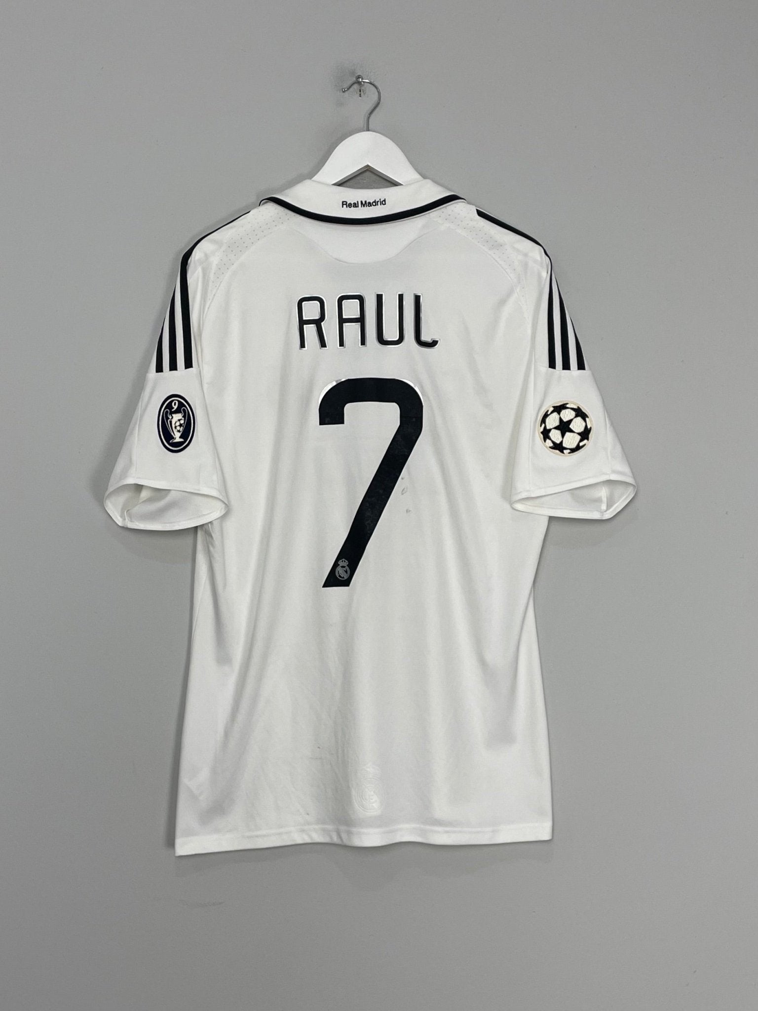 Shop 2008/09 REAL MADRID RAUL #7 C/L HOME SHIRT (L) ADIDAS, classic football shirts, vintage football shirts & retro soccer jerseys at Cult Kits