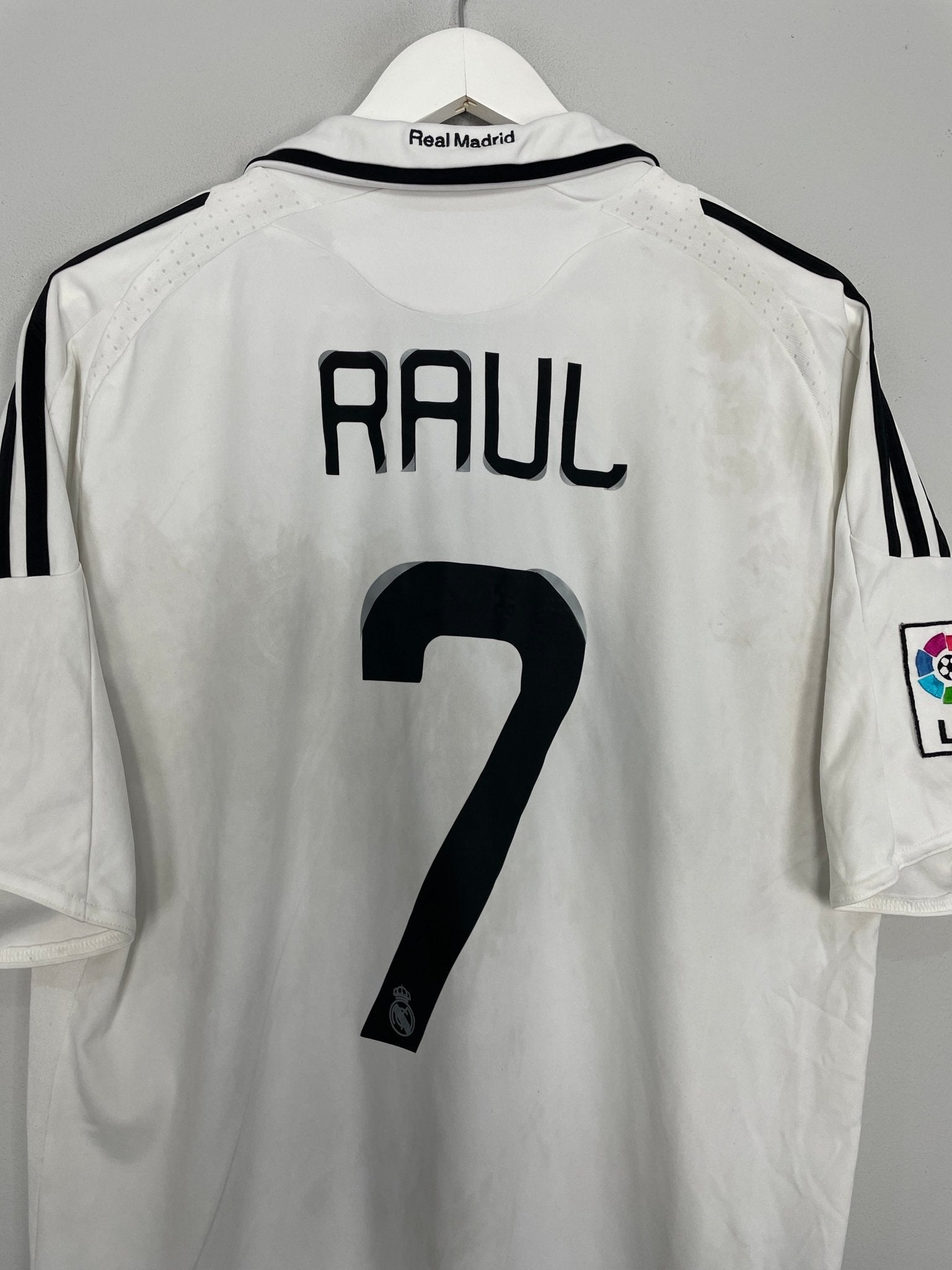 Shop 2008/09 REAL MADRID RAUL #7 HOME SHIRT (L) ADIDAS, classic football shirts, vintage football shirts & retro soccer jerseys at Cult Kits