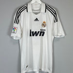 Shop 2008/09 REAL MADRID SAVIOLA #9 HOME SHIRT (L) ADIDAS, classic football shirts, vintage football shirts & retro soccer jerseys at Cult Kits