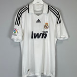 Shop 2008/09 REAL MADRID SAVIOLA #9 HOME SHIRT (L) ADIDAS, classic football shirts, vintage football shirts & retro soccer jerseys at Cult Kits