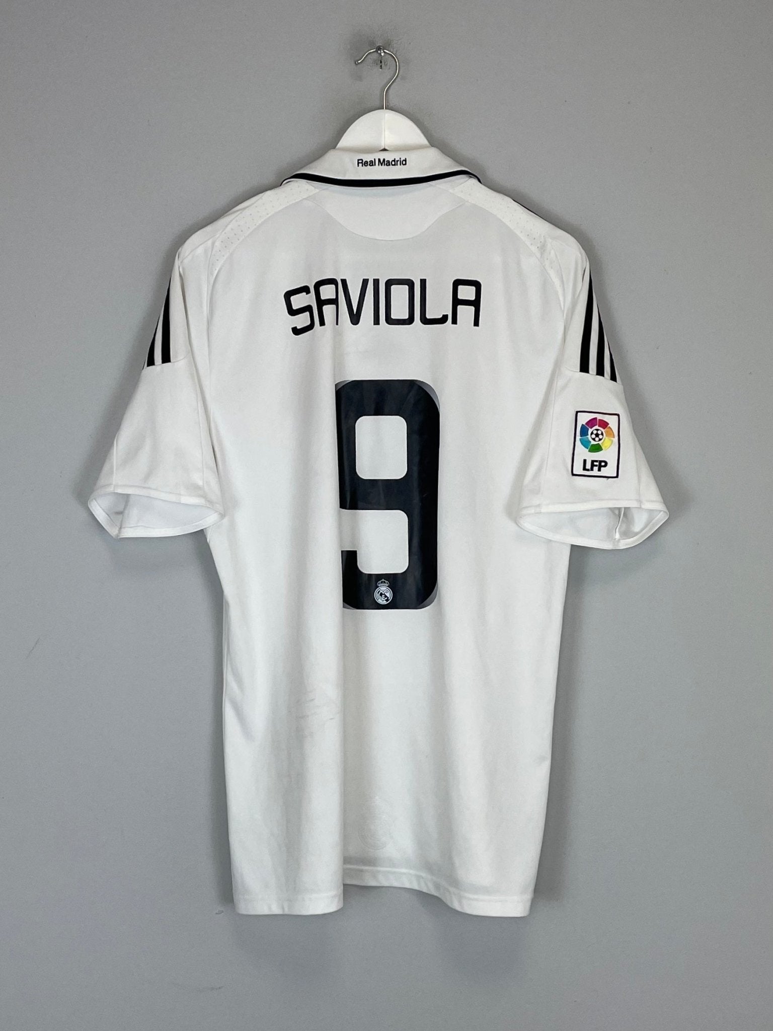 Shop 2008/09 REAL MADRID SAVIOLA #9 HOME SHIRT (L) ADIDAS, classic football shirts, vintage football shirts & retro soccer jerseys at Cult Kits