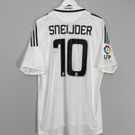 Shop 2008/09 REAL MADRID SNEIJDER #10 *PLAYER ISSUE* HOME SHIRT (XL) ADIDAS, classic football shirts, vintage football shirts & retro soccer jerseys at Cult Kits
