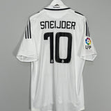 Shop 2008/09 REAL MADRID SNEIJDER #10 *PLAYER ISSUE* HOME SHIRT (XL) ADIDAS, classic football shirts, vintage football shirts & retro soccer jerseys at Cult Kits