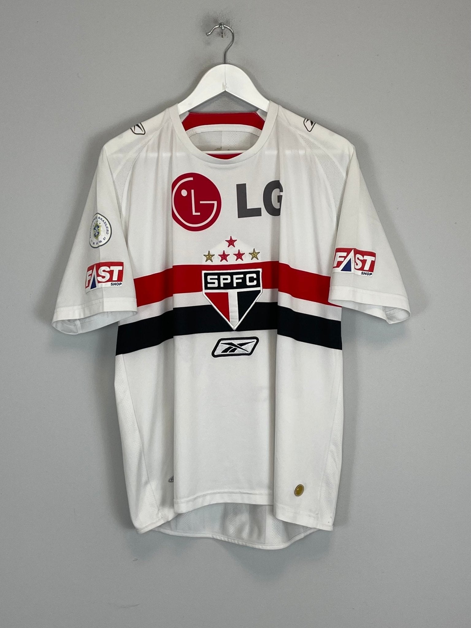 Shop 2008/09 SAO PAULO ADRIANO #10 HOME SHIRT (M) REEBOK, classic football shirts, vintage football shirts & retro soccer jerseys at Cult Kits