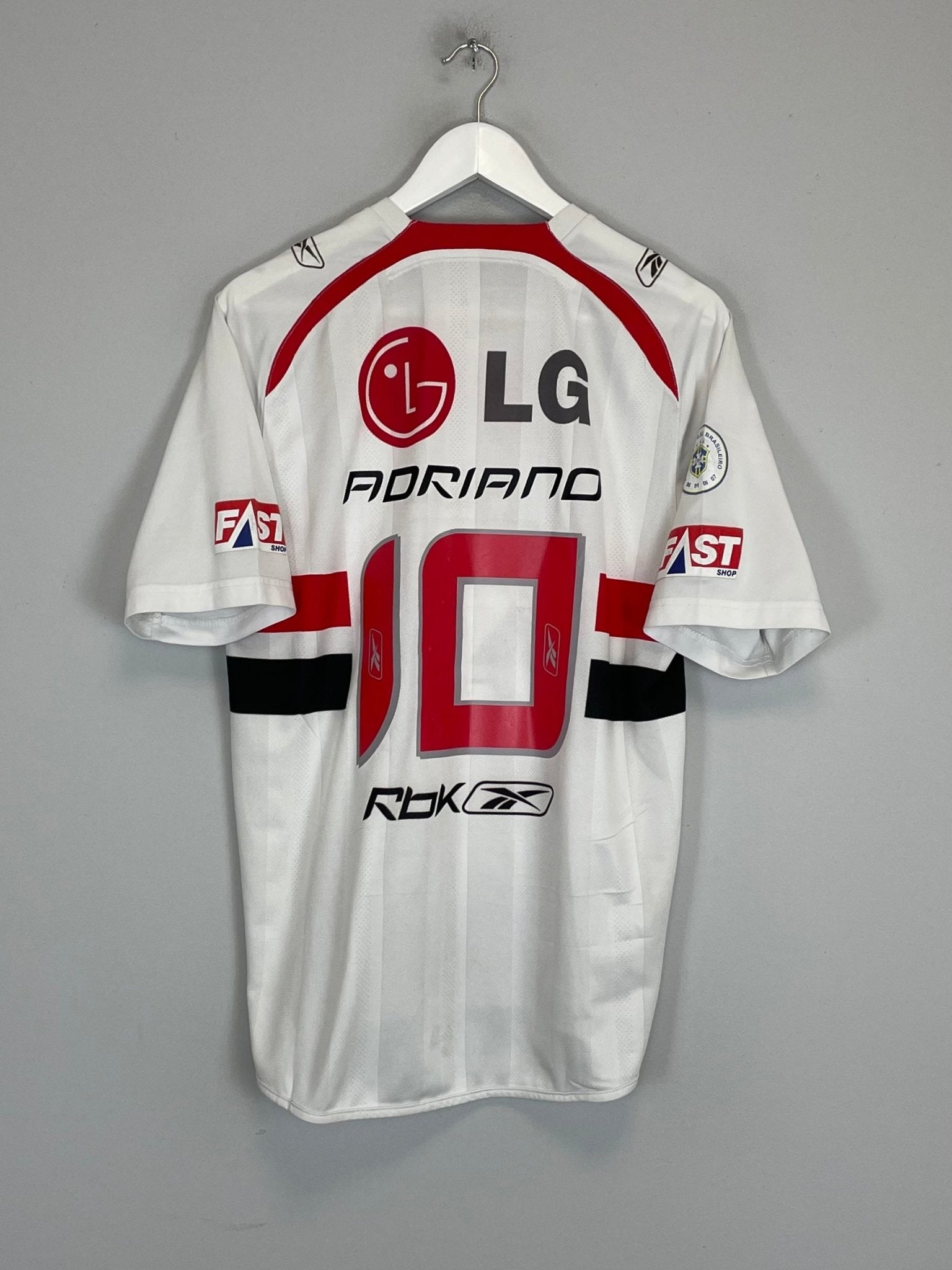 Shop 2008/09 SAO PAULO ADRIANO #10 HOME SHIRT (M) REEBOK, classic football shirts, vintage football shirts & retro soccer jerseys at Cult Kits