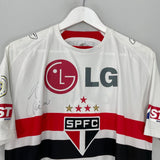 Shop 2008/09 SAO PAULO ADRIANO #10 *SIGNED* HOME SHIRT (M) REEBOK, classic football shirts, vintage football shirts & retro soccer jerseys at Cult Kits