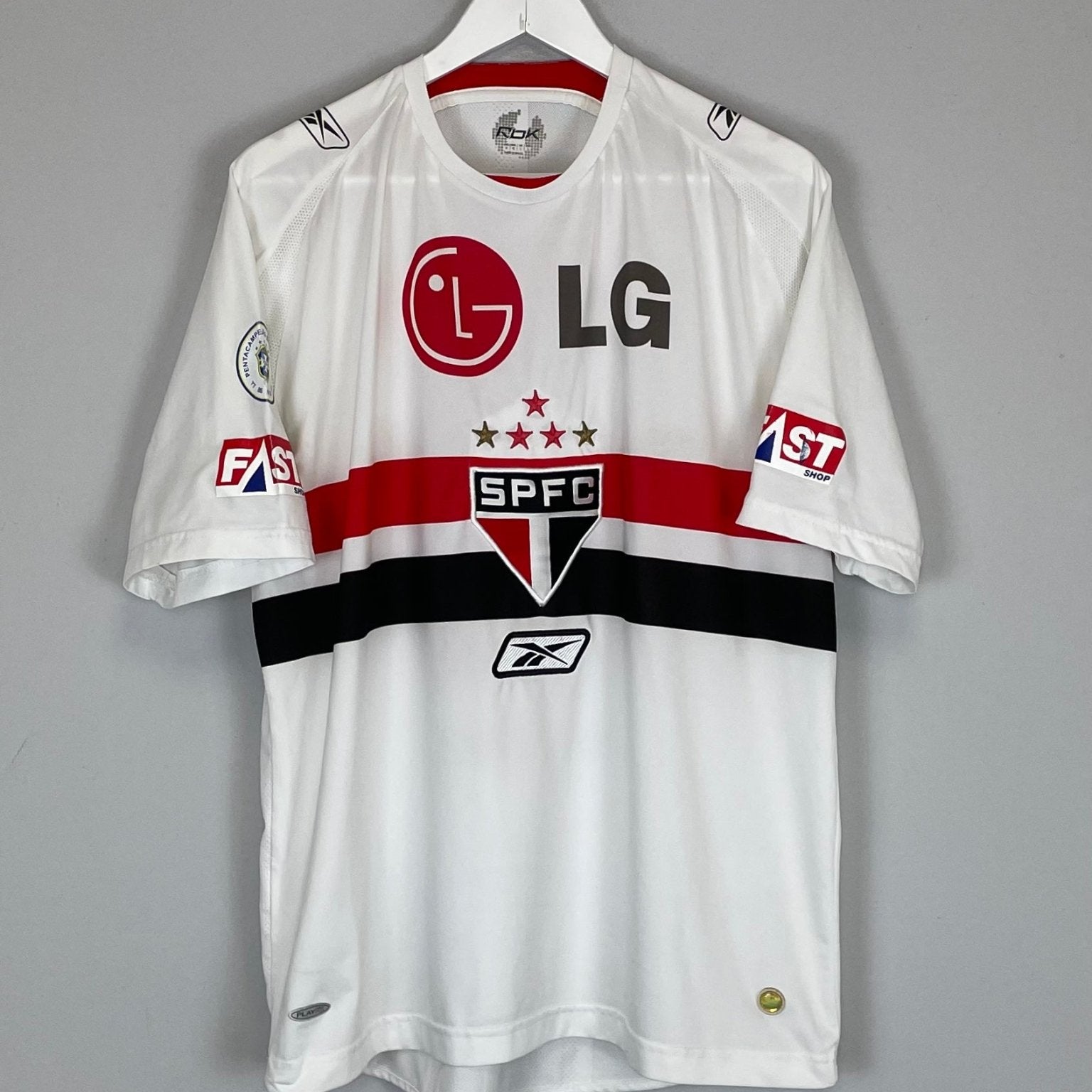 Shop 2008/09 SAO PAULO ALEX SILVA #4 HOME SHIRT (L) REEBOK, classic football shirts, vintage football shirts & retro soccer jerseys at Cult Kits