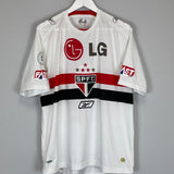 Shop 2008/09 SAO PAULO ALEX SILVA #4 HOME SHIRT (L) REEBOK, classic football shirts, vintage football shirts & retro soccer jerseys at Cult Kits
