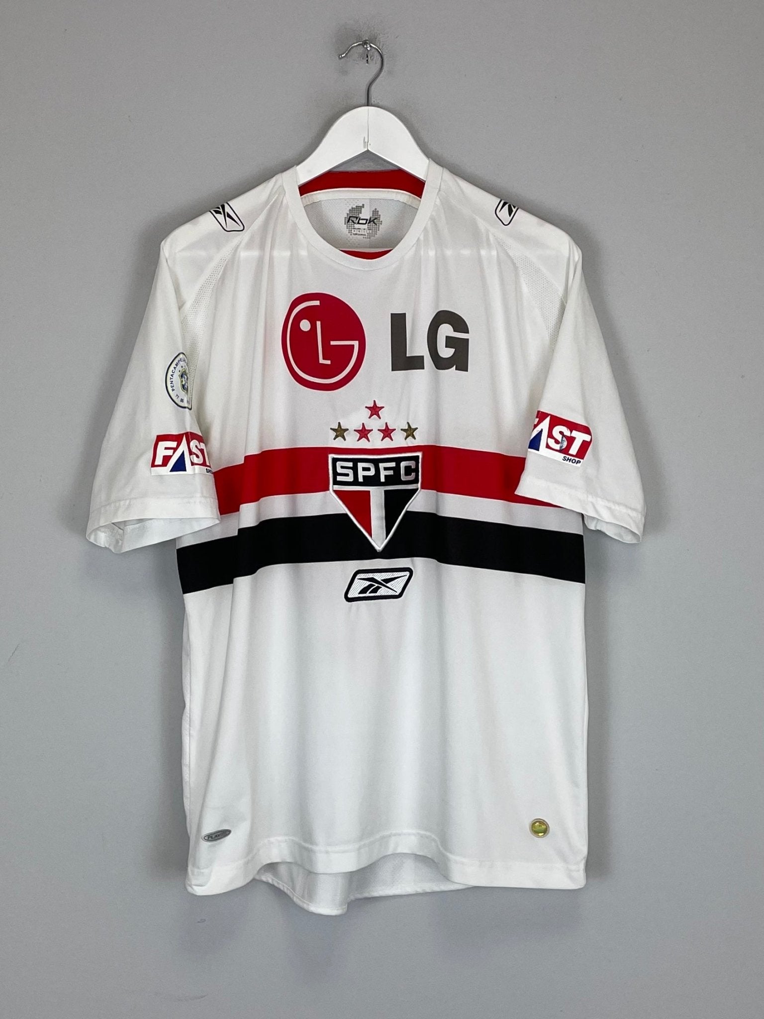 Shop 2008/09 SAO PAULO ALEX SILVA #4 HOME SHIRT (L) REEBOK, classic football shirts, vintage football shirts & retro soccer jerseys at Cult Kits