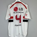 Shop 2008/09 SAO PAULO ALEX SILVA #4 HOME SHIRT (L) REEBOK, classic football shirts, vintage football shirts & retro soccer jerseys at Cult Kits