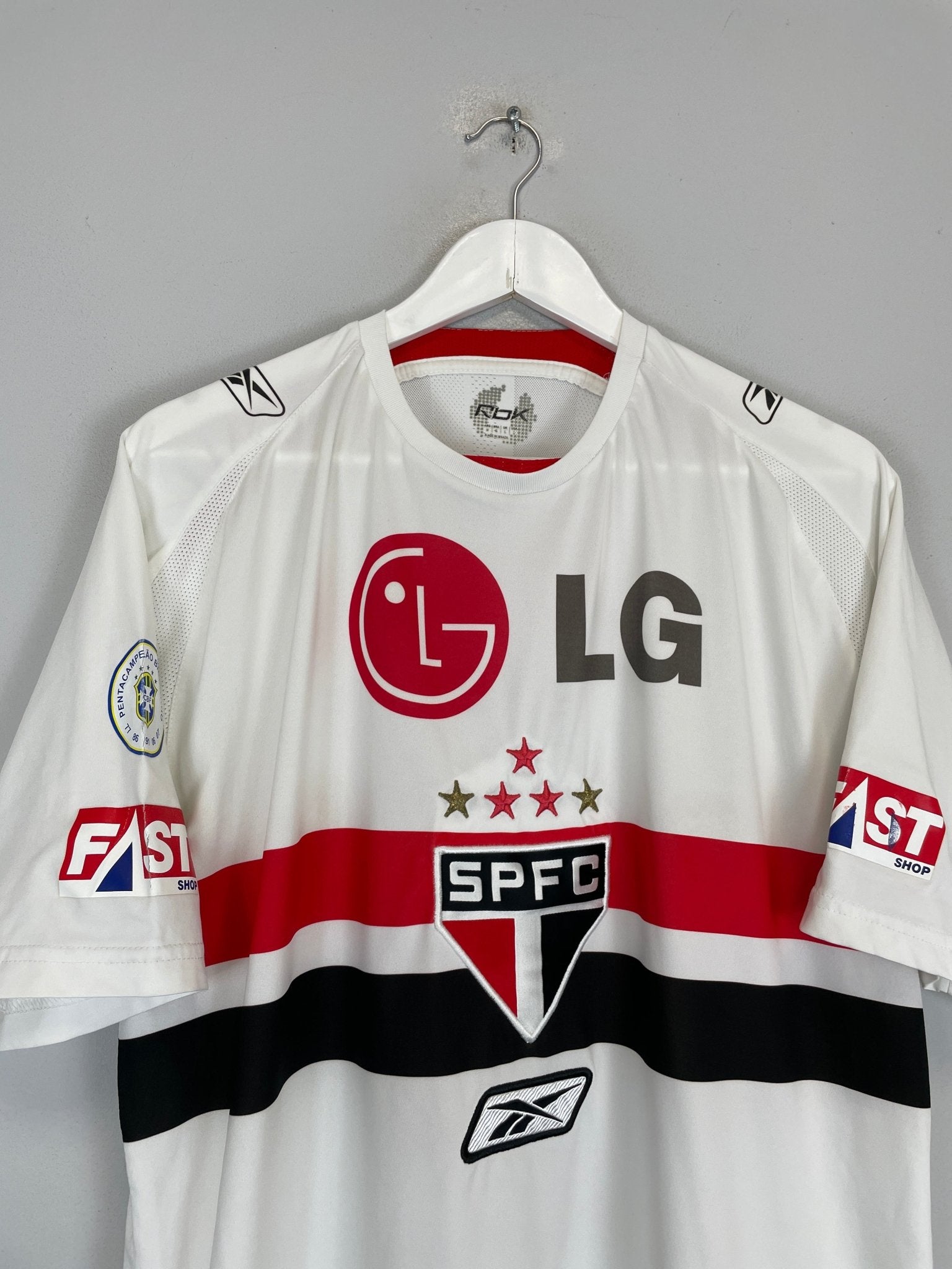 Shop 2008/09 SAO PAULO ALEX SILVA #4 HOME SHIRT (L) REEBOK, classic football shirts, vintage football shirts & retro soccer jerseys at Cult Kits