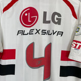 Shop 2008/09 SAO PAULO ALEX SILVA #4 HOME SHIRT (L) REEBOK, classic football shirts, vintage football shirts & retro soccer jerseys at Cult Kits
