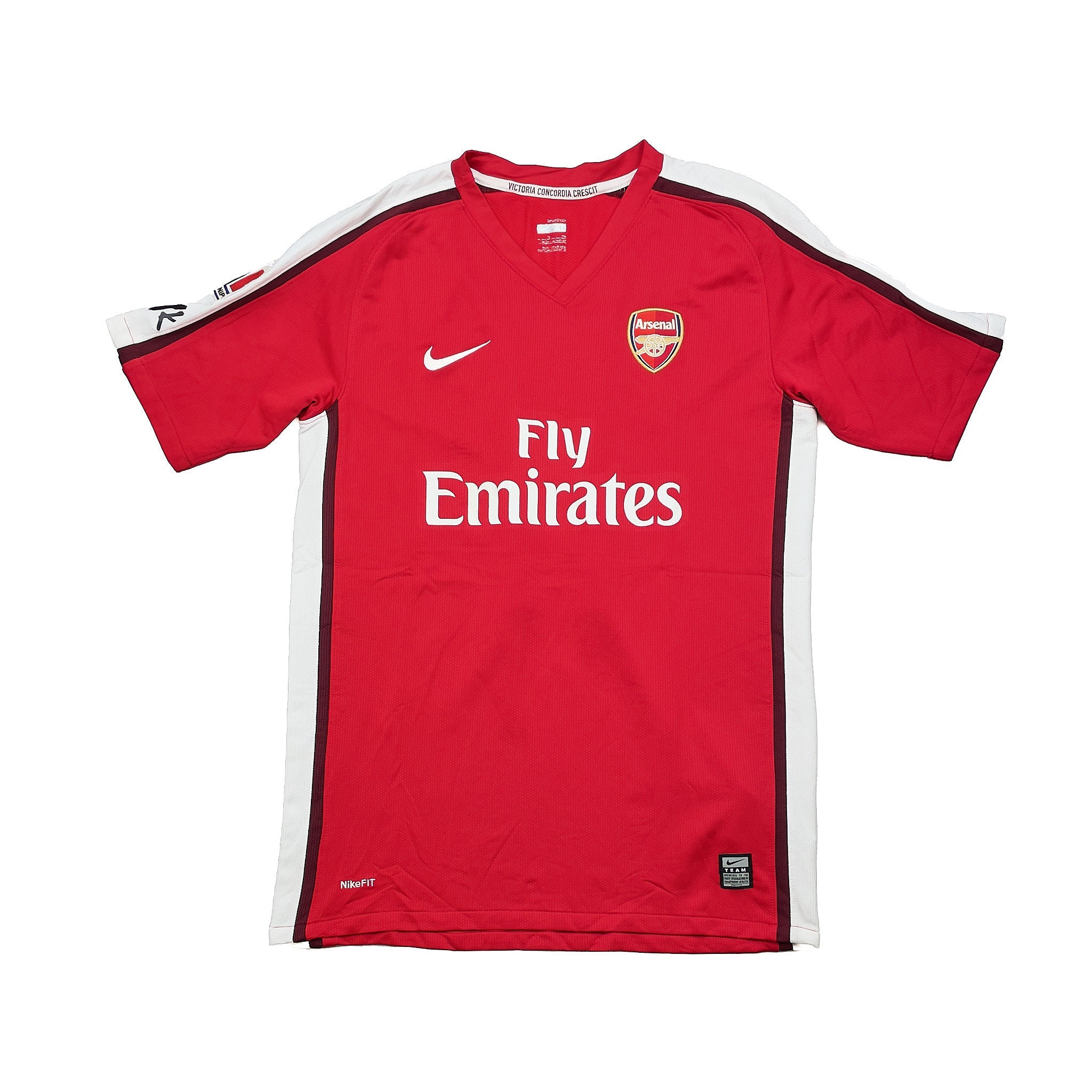 Buy 2008/10 Arsenal 11 *Match Worn Milk Cup* Home Shirt (XL.Kids) Nike ~ Free worldwide shipping ~ Authentic Vintage Football Shirts from Cult Kits