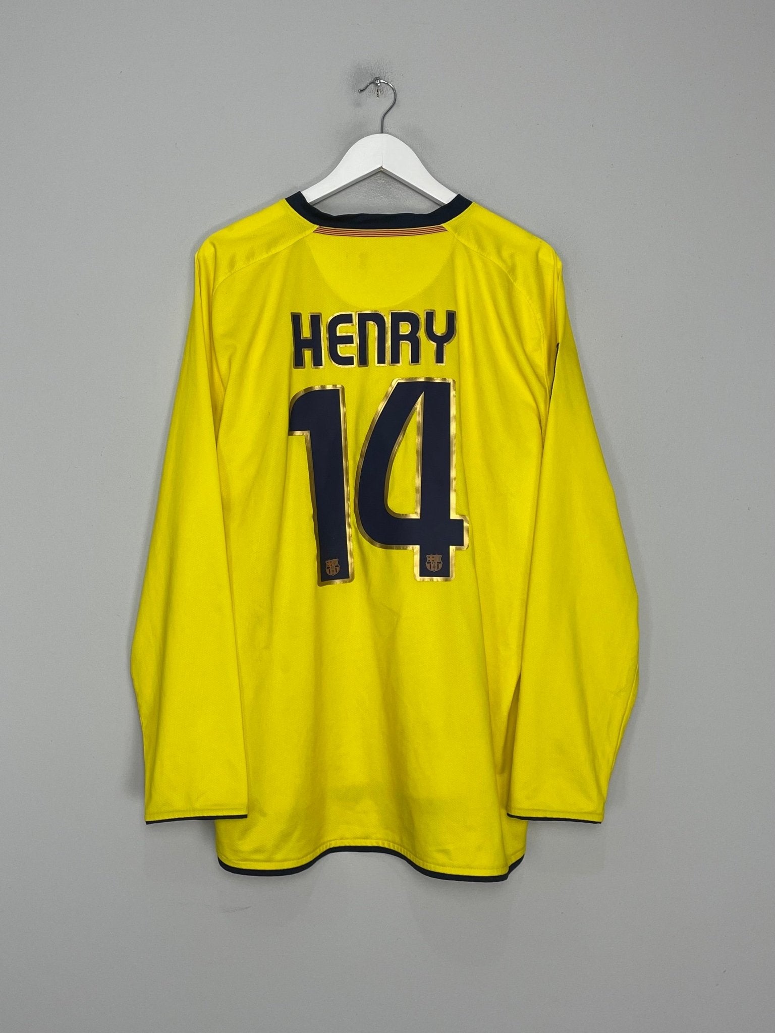 Shop 2008/10 BARCELONA HENRY #14 L/S AWAY SHIRT (XL) NIKE, classic football shirts, vintage football shirts & retro soccer jerseys at Cult Kits