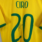 Shop 2008/10 BRAZIL CIRO #20 *SIGNED* HOME SHIRT (M) NIKE, classic football shirts, vintage football shirts & retro soccer jerseys at Cult Kits