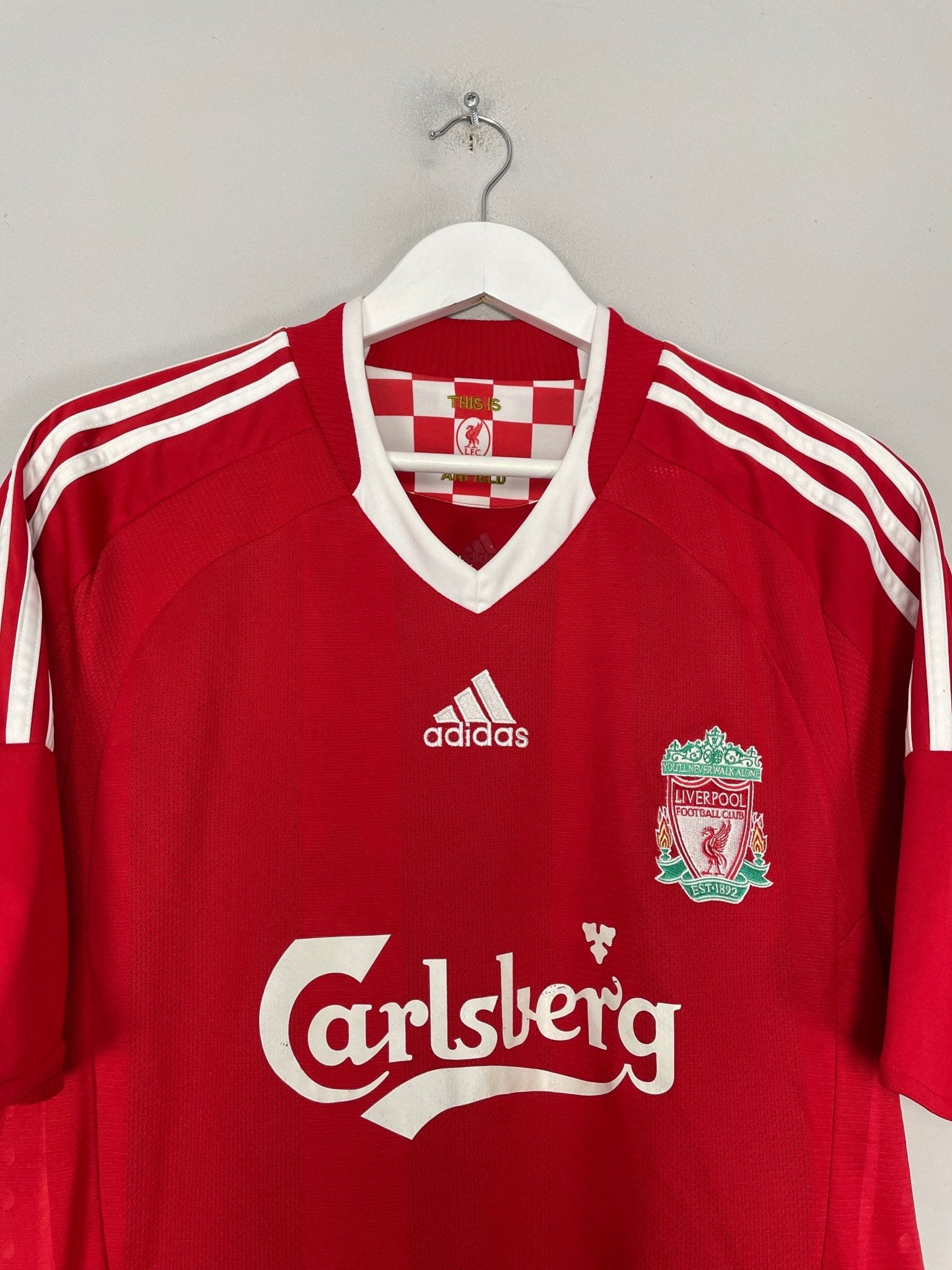 Shop 2008/10 LIVERPOOL ALONSO #14 HOME SHIRT (L) ADIDAS, classic football shirts, vintage football shirts & retro soccer jerseys at Cult Kits