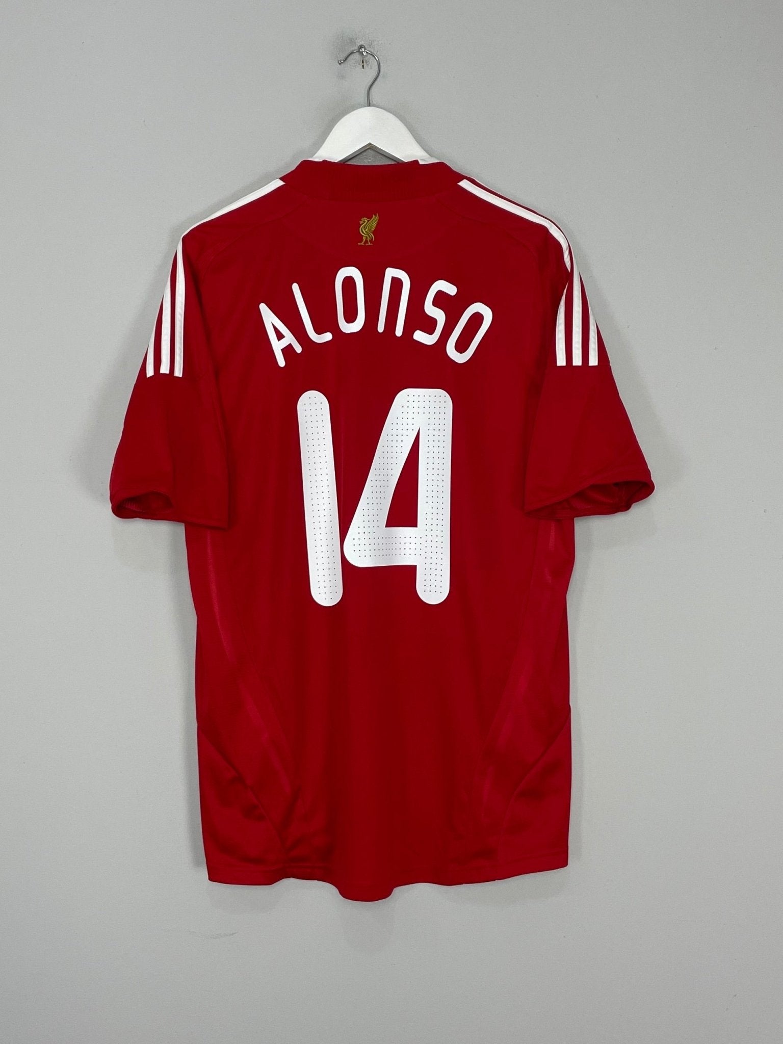 Shop 2008/10 LIVERPOOL ALONSO #14 HOME SHIRT (L) ADIDAS, classic football shirts, vintage football shirts & retro soccer jerseys at Cult Kits