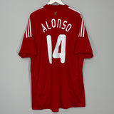 Shop 2008/10 LIVERPOOL ALONSO #14 HOME SHIRT (XXL) ADIDAS, classic football shirts, vintage football shirts & retro soccer jerseys at Cult Kits