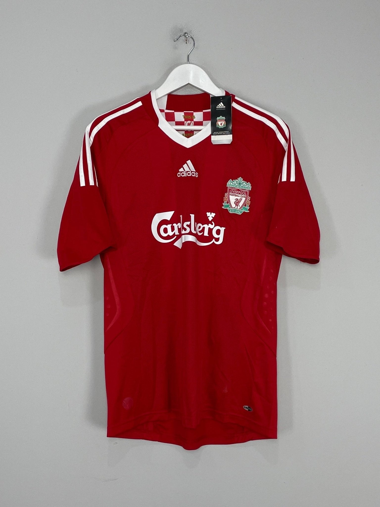 Shop 2008/10 LIVERPOOL GERRARD #8 *BNWT* HOME SHIRT (M) ADIDAS, classic football shirts, vintage football shirts & retro soccer jerseys at Cult Kits