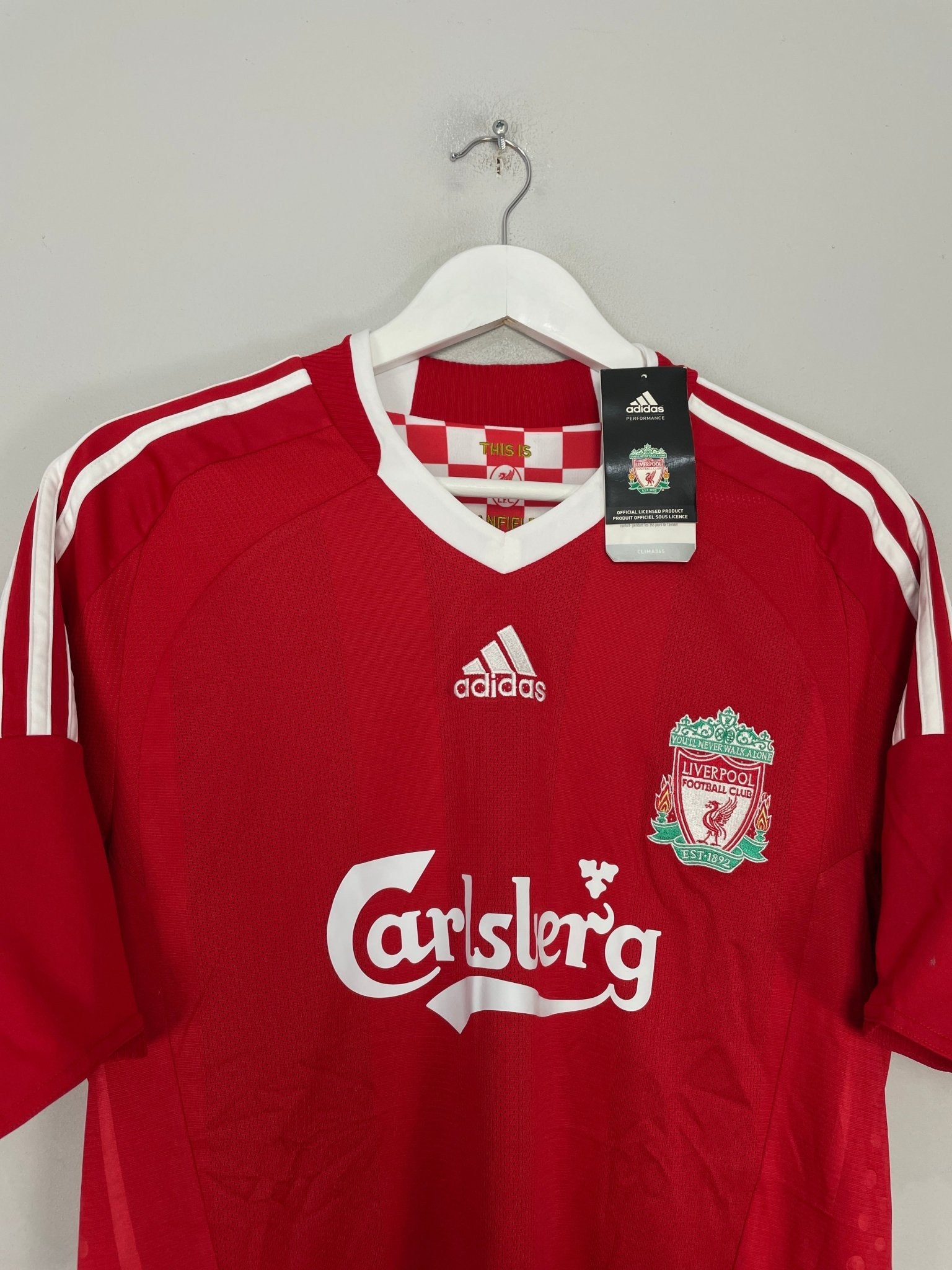 Shop 2008/10 LIVERPOOL GERRARD #8 *BNWT* HOME SHIRT (M) ADIDAS, classic football shirts, vintage football shirts & retro soccer jerseys at Cult Kits